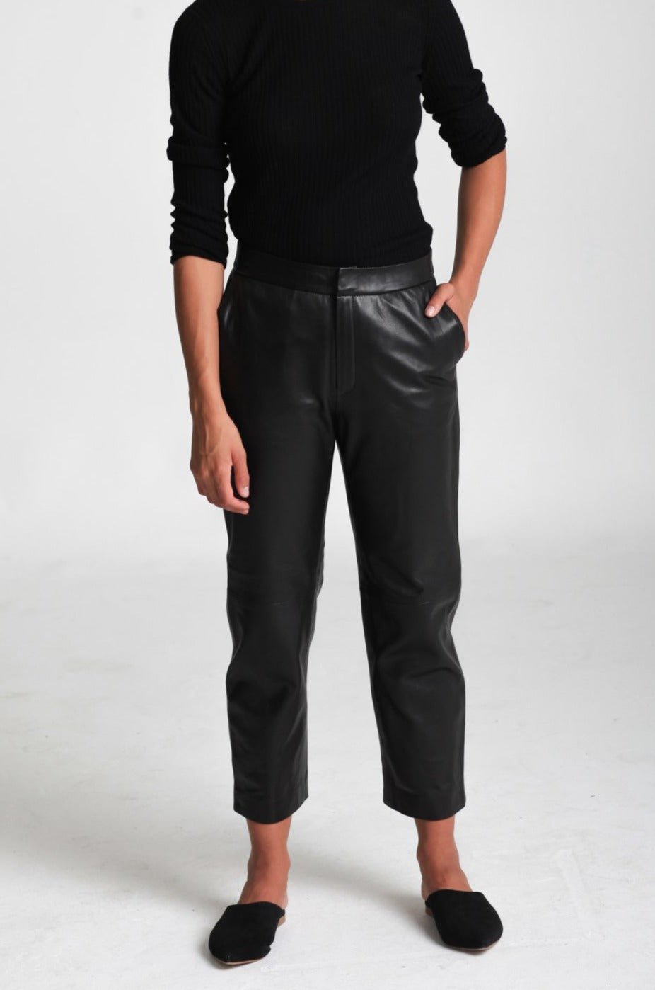 THE LAUREN TROUSER IN BUTTER SMOOTH ITALIAN LEATHER - Jarbo