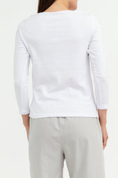THREE-QUARTER SLEEVE BATEAU IN PIMA COTTON STRETCH - FINAL FEW main image 0