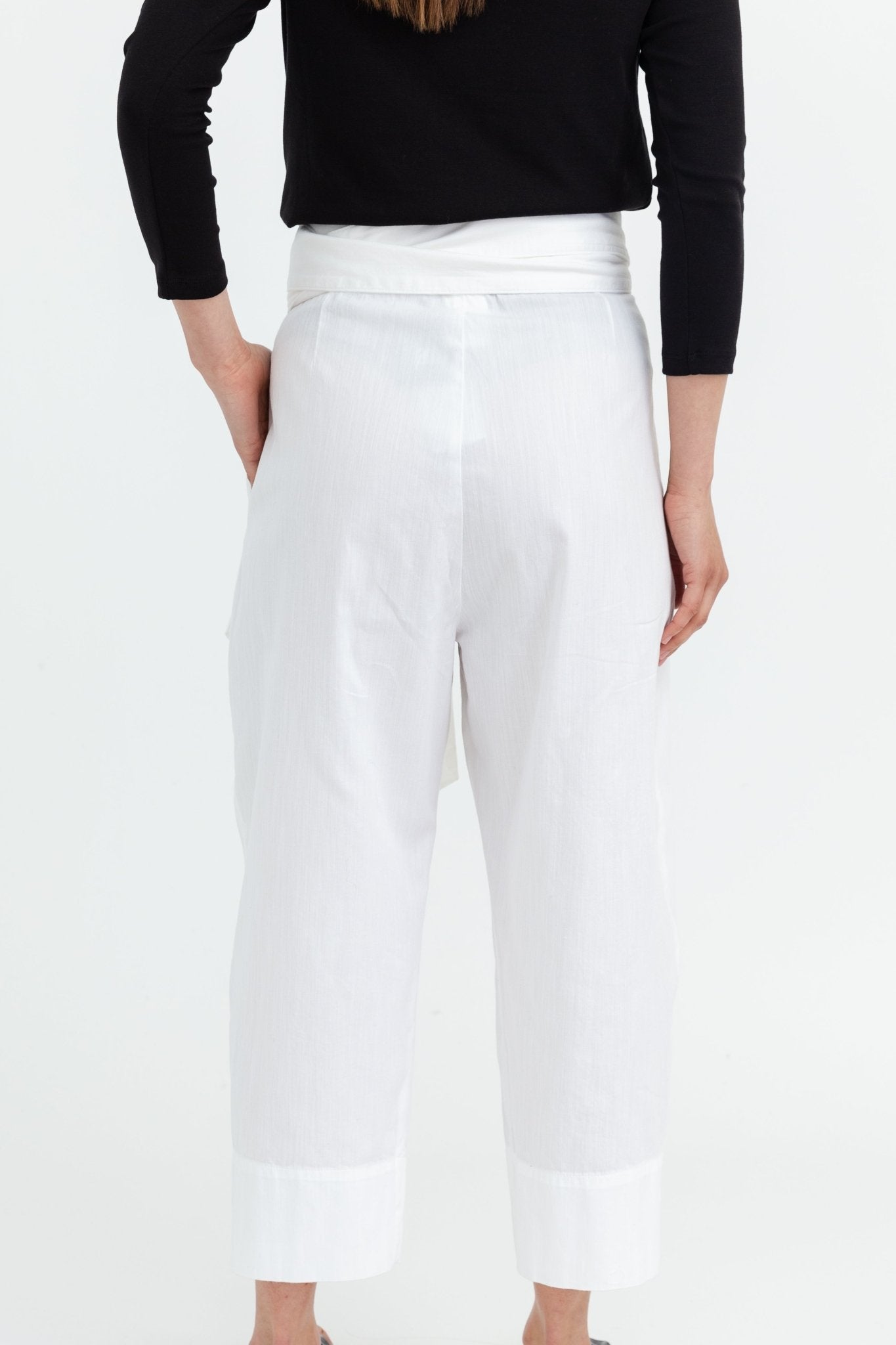 TIE PANT IN SOFT GARMENT DYED COTTON - Jarbo