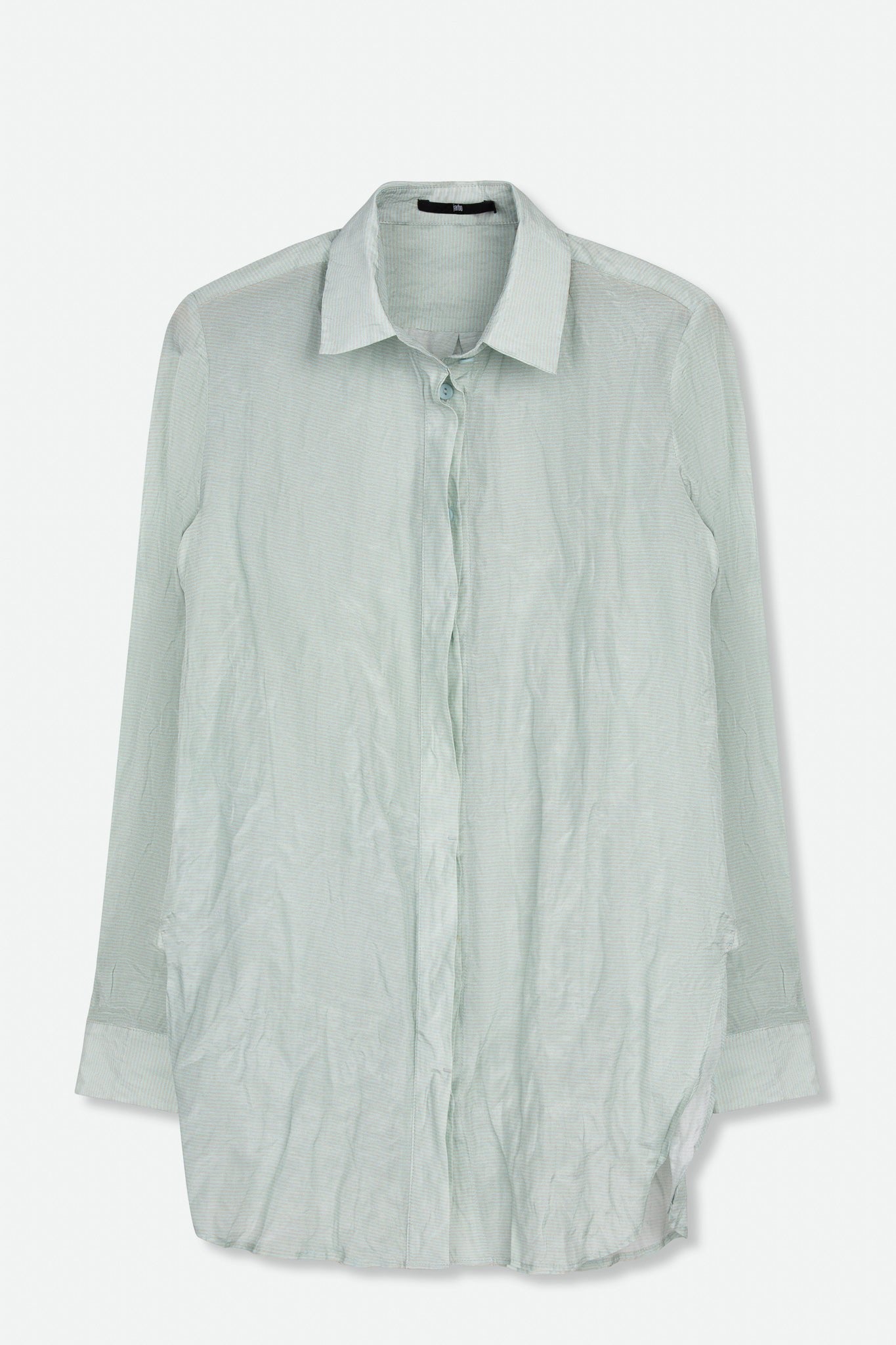 TONAL STRIPE SHIRT IN TEXTURED COTTON-SILK BLEND