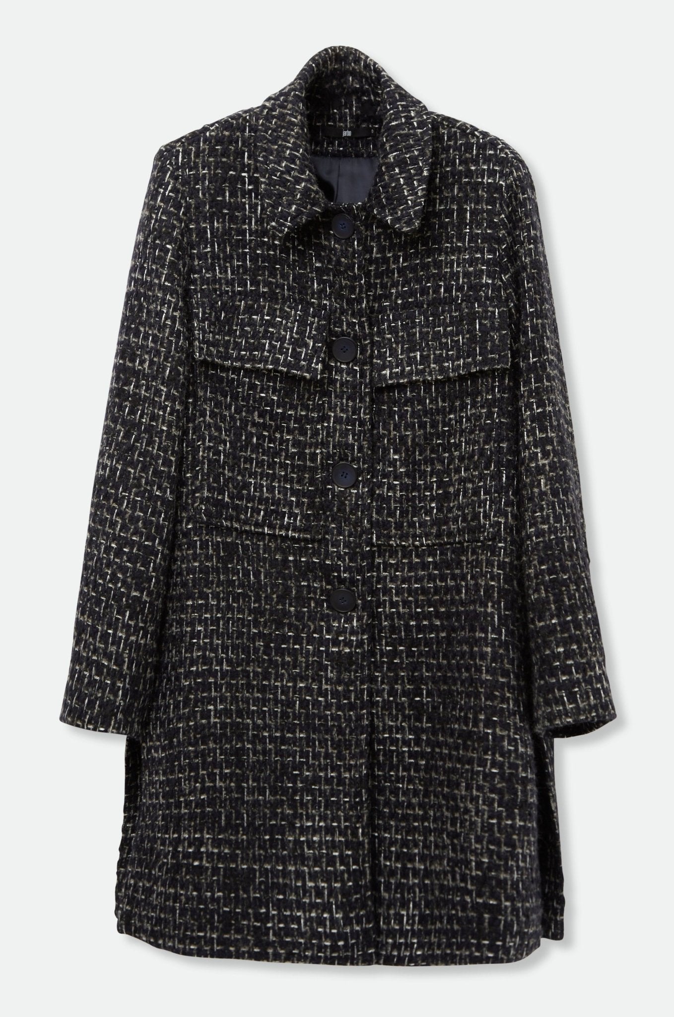 TWEED PATCH POCKET COAT IN DEEP BLUE - Jarbo