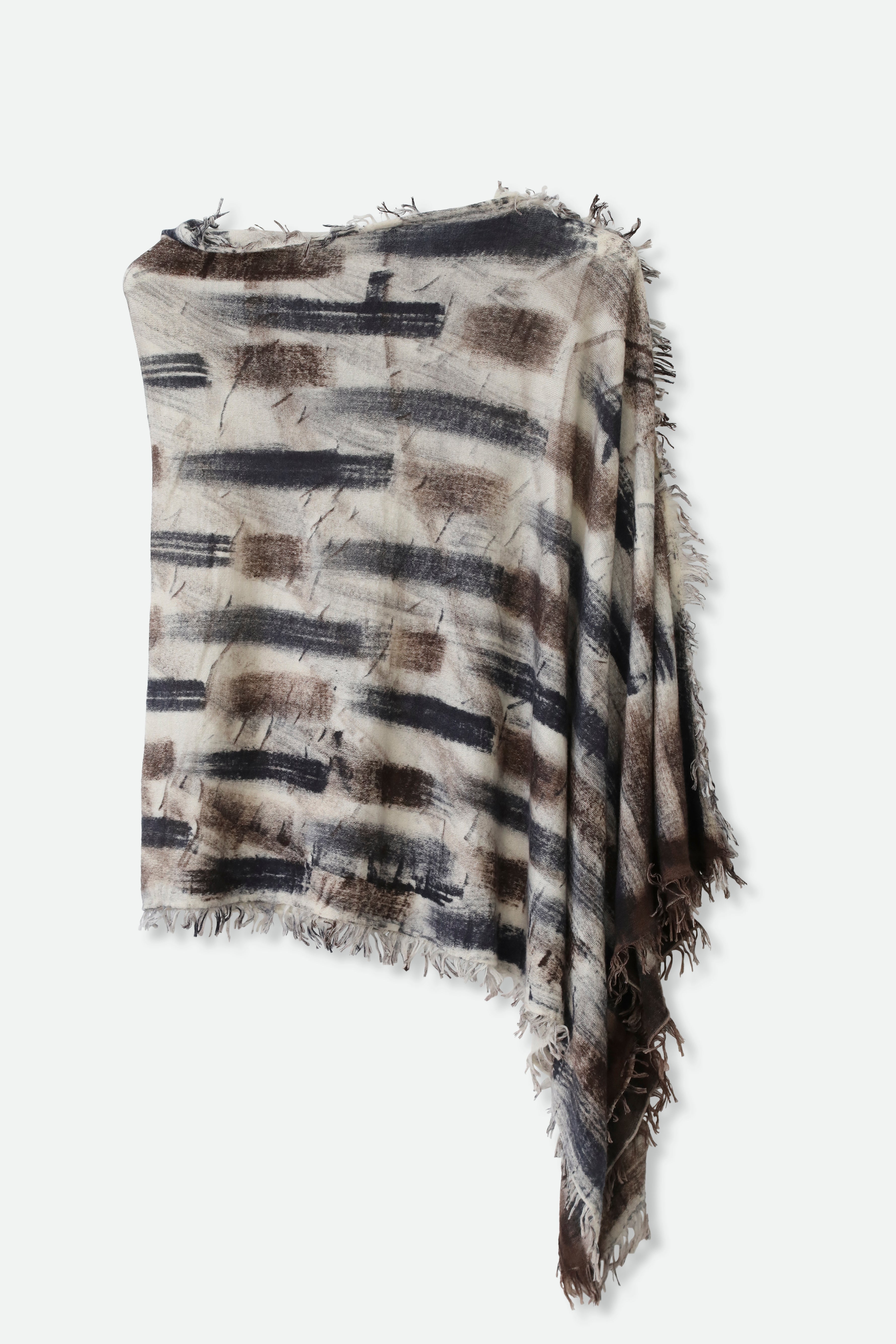 VARA HAND-DYED WOOL CASHMERE BLEND PAINTED GRAPHITE - Jarbo