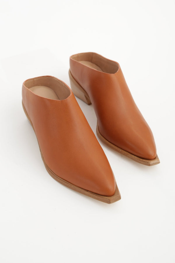 WESTERN POINTED MULE IN LEATHER - Jarbo